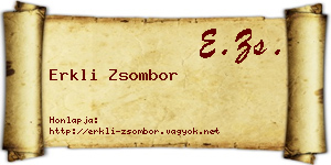 Erkli Zsombor névjegykártya